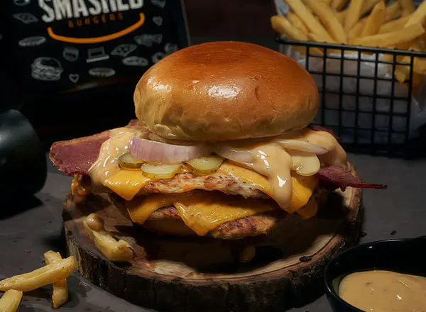 Mustard Drizzled Chicken Burger